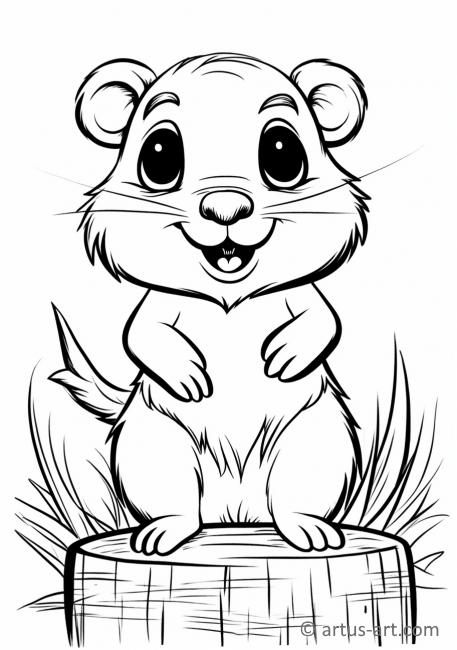 Beaver Coloring Page For Kids